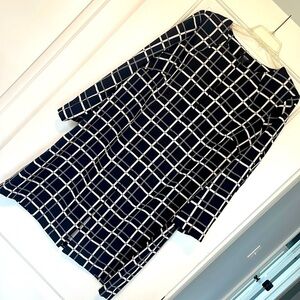 Alfani Black with white and gray plaid duster NWT